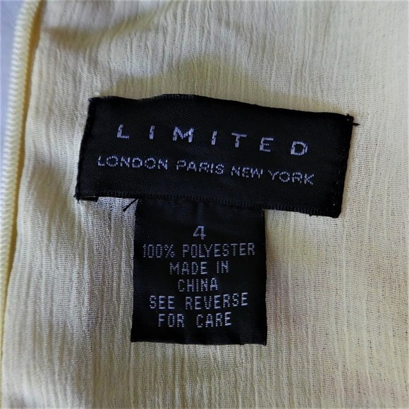 SOLD Limited Dress  90s Pale Yellow Floral Fit Flare Zipper Lined Princess 4 - Picture 6 of 6